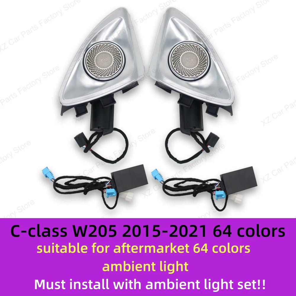 For Mercedes-benz 4d Rotating Tweeter C Glc E S-class W213 W205 W222 W223 X253 Rgb Led Luminous Car Speaker Horn Refit
