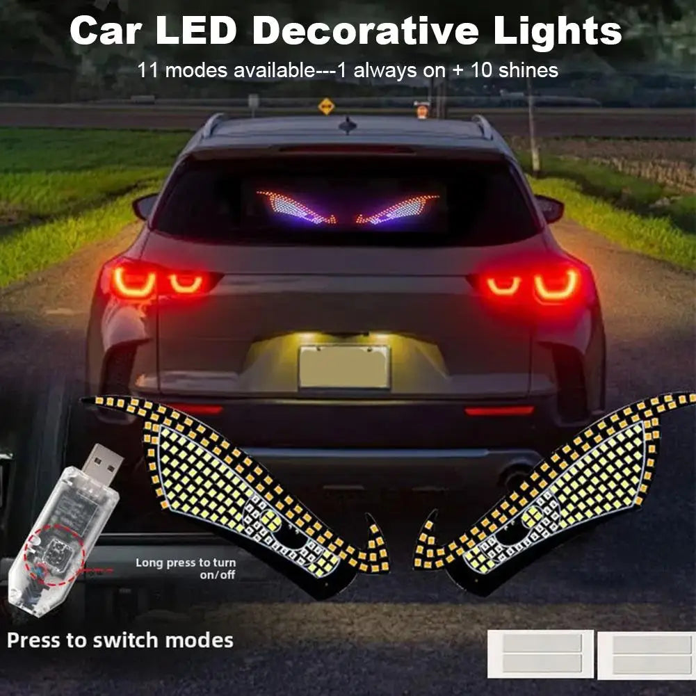USB RGB Dynamic Big Devil Eyes Light for Cars Trucks, LED Window Screen Animation Sign Flexible Display Panel