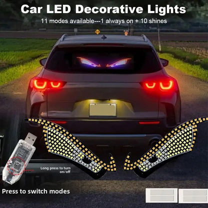 USB RGB Dynamic Big Devil Eyes Light for Cars Trucks, LED Window Screen Animation Sign Flexible Display Panel