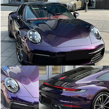 Premium PET High Glossy Midnight Purple Vinyl Wrap Film Car Wrapping Motorcycle DIY Sticker Decal Air Release Self Adhesive