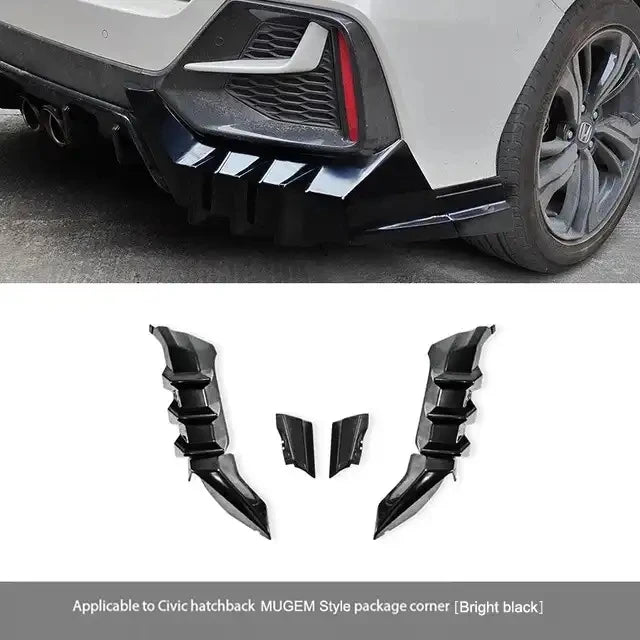Car Styling For Honda Civic Hatchback 2021Body Kits Rear Spoiler Bumper Edge Rear Diffuser FK8 Rear Spoiler