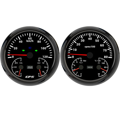 ELING 110mm Car 3in1 Multifunctional GPS Speedometer 120K 200K with Tachometer with Oil Pressure Water Temp Fuel Level Voltmeter