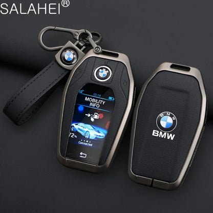 Leather Car Display LED Key Case Fob Cover Shell For BMW 3 5 7 Series G11 G12 G30 G31 X4 X5 X6 X7 i8 G32 G05 G07 X3 Accessories