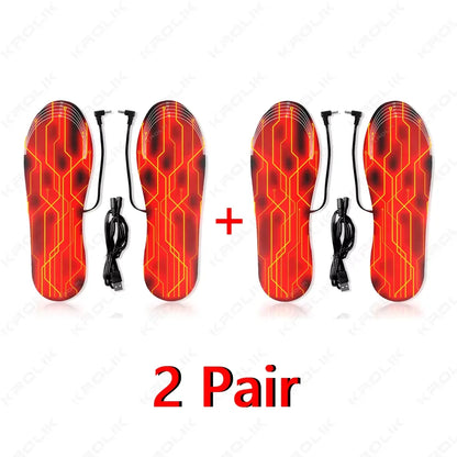 USB Electric Foot Warming Pad Feet Warmer Pad Insoles Heated Mat Winter Outdoor Walking Heating Insoles Winter Warm