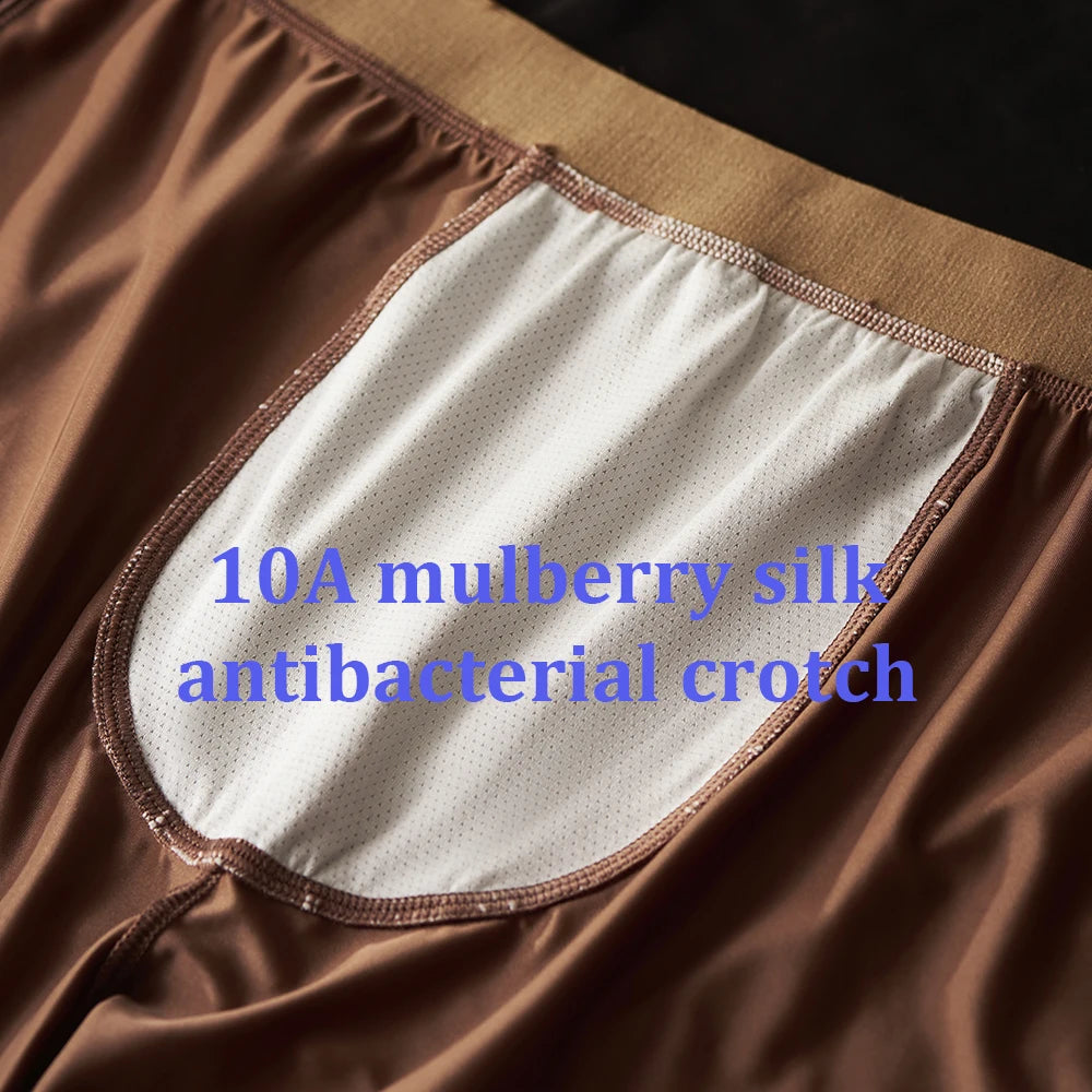 3PCS/Pack Luxury Satin-like Alo Underpants Breathable 10A Antibacterial Silk Mesh Crotch Boxers High Elastic Waistband Underwear