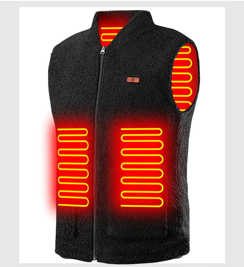 Men's winter Smart Heated vest USB Electric Heating Fleece Vest heating jacket Outdoor trekking Thermal Warm Jacket heated