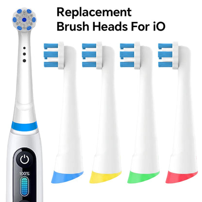 Rotation Replacement Brush Heads Compatible with Oral B iO 2/3/4/5/6/7/7G/8/9/10 Series Electric Toothbrush (4/8/12 Pcs)