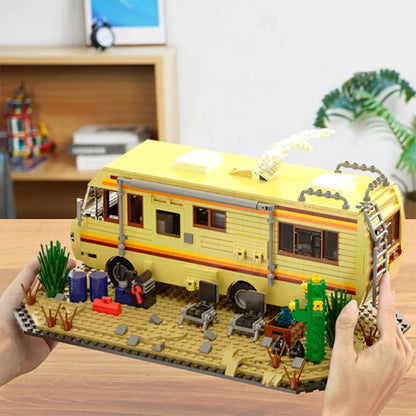 Technical Breaking Bad RV Adventure Camper Bus Car Model Building Blocks Fit Car Vehicle Assemble Bricks Toys For Boys Avid Fans