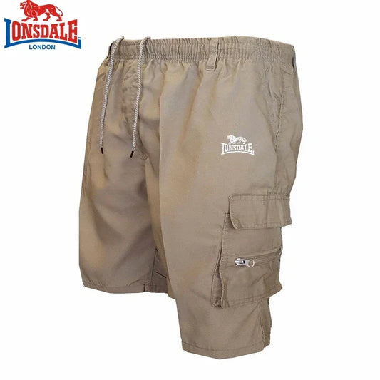 Summer Men's Baggy Workwear Shorts Quick-Drying Printed Design Multi-Pocket Elastic Waist Outdoor Sports Cycling Shorts