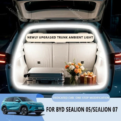 For BYD SEALION 05/BYD SEALION 07 trunk light modification light Atmosphere lights White warm white Rear Trunk LED Light Bar