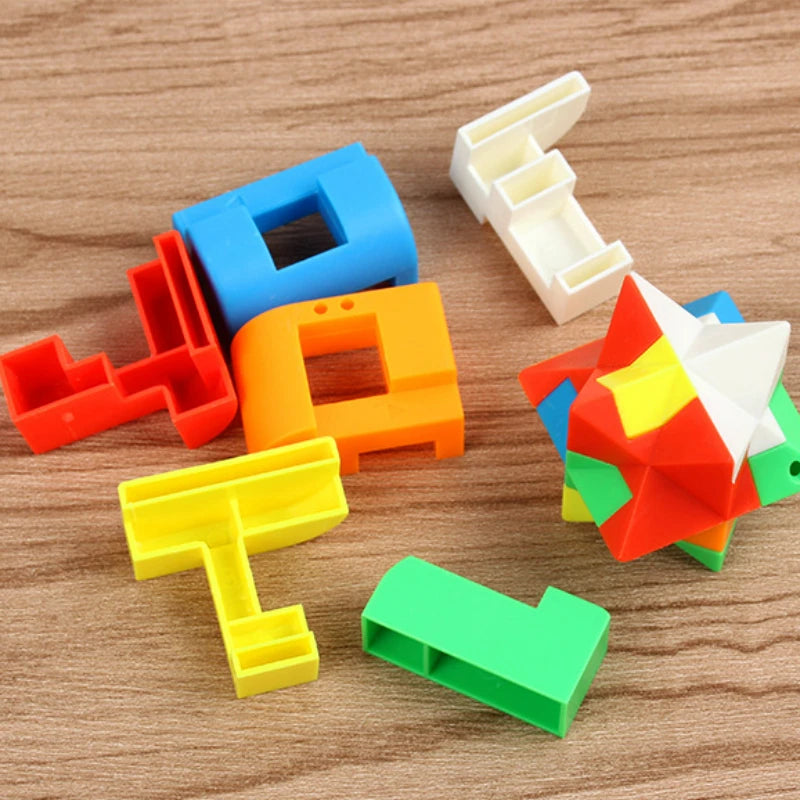 3D Puzzle Luban Lock Keychain Brain Game Rubik's Cube Intelligence Children's Puzzle Toy Adult Stress Resistance Reward Student