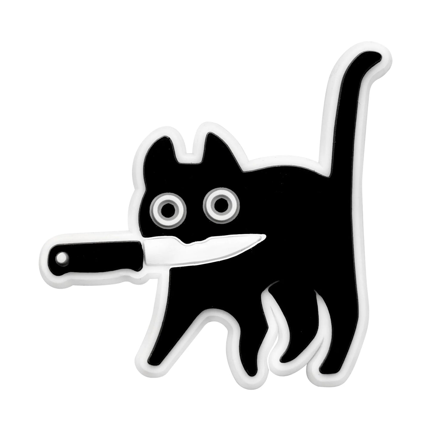 New 1-13pcs Cute Animal Black Cat PVC Garden Shoe Charms Sandal Buckle Boys Girls Cartoon Hole Slipper Accessories DIY Backpack