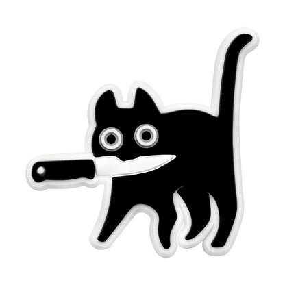 New 1-13pcs Cute Animal Black Cat PVC Garden Shoe Charms Sandal Buckle Boys Girls Cartoon Hole Slipper Accessories DIY Backpack
