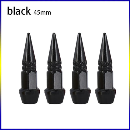 4pcs 45mm 60mm Universal Car Tire Valve Stem Cap Wheel Rim Stem Spike Shaped Dust-proof Air Metal Cap Cover for Motorcycle