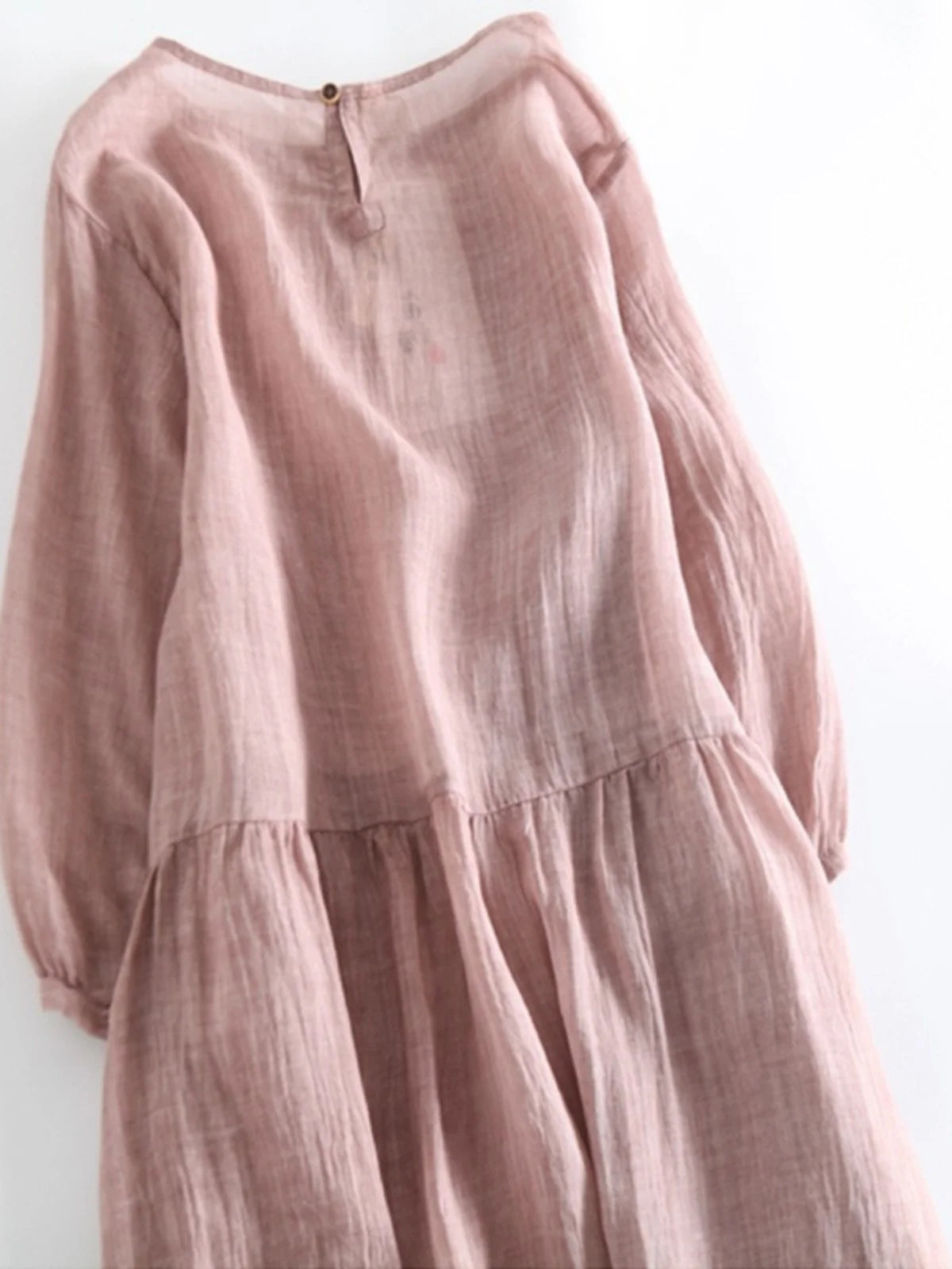 Elegant High-End Cotton Linen Dress Women's Fashionable Oversized Skirt A-Line Long Robe Drifting Style Summer Commute Pure C...