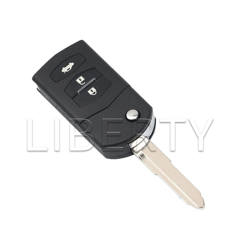 Liberty For Mazda 2 6 2007 - 2011 Remote Flip Car Key Fob FCC KR55WK43451 PN GS1F-67-5RYA 4D63 Chip Replacement Auto Keys