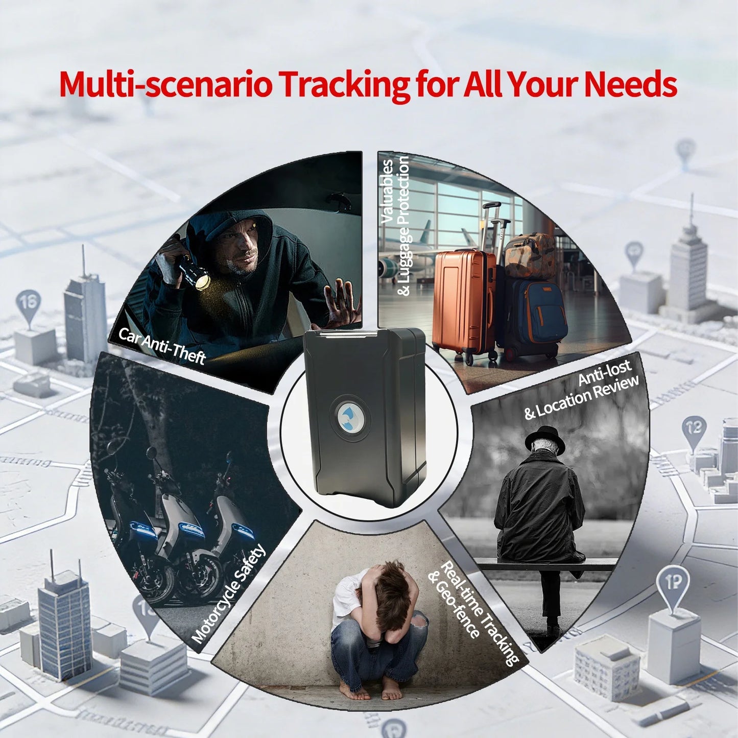 GPS Tracker for Vehicles Real-Time 4G＋2G & Car Tracking Device with App Worldwide Coverage iOS & Android Subscription Required
