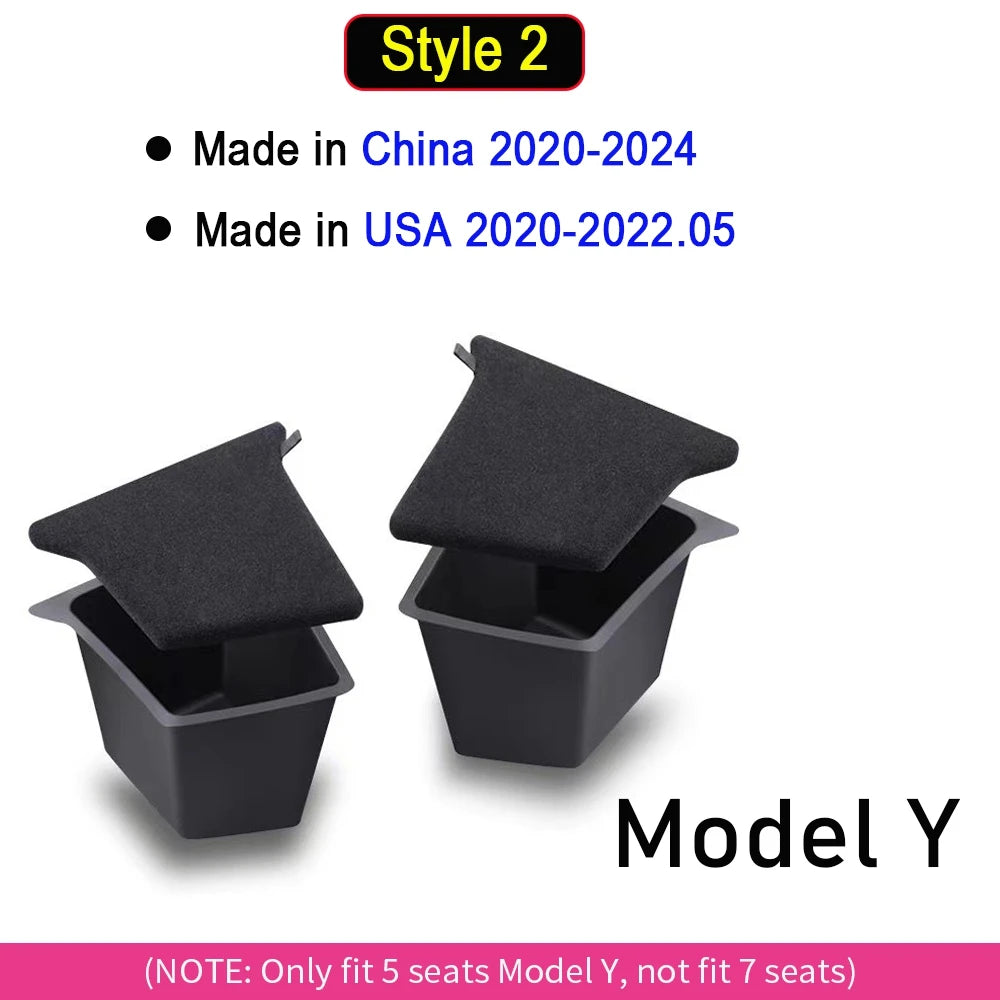For 2025 2026 Tesla Model Y Juniper Rear Trunk Side Storage Box Trunk Bins Flocking or TPE Cover Trunk Organizer Mats Accessorie