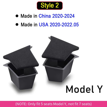 For 2025 2026 Tesla Model Y Juniper Rear Trunk Side Storage Box Trunk Bins Flocking or TPE Cover Trunk Organizer Mats Accessorie