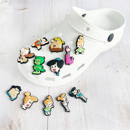 1-100pcs Primitive Man Shoe Charms Cartoon PVC Shoe Accessories DIY Decoration for Classic Clog Sandal Kids Gifts
