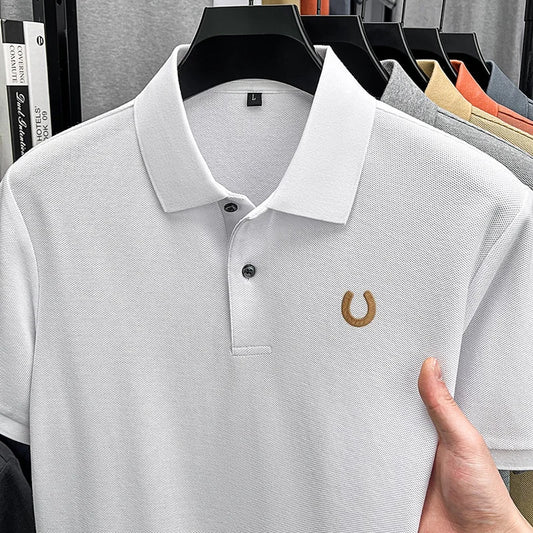 Designer Edition 100% Cotton Men Short-Sleeved Polo Shirt Lapel Button Various Colors Embroidery Fashion Hot-Selling Sports Tops