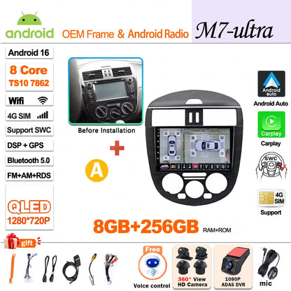 9 inch for Nissan Pulsar 6 NB17 2014 - 2018 Android 16 Wireless CarPlay Car Radio Video Multimedia Player GPS Navi DSP Stereo 4G