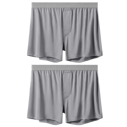 2pcs Men Modal Underwear Male Soild Casual Boxer Shorts Elastic Waistband Button Man Boxer Underwear Comfortable Shorts for Home