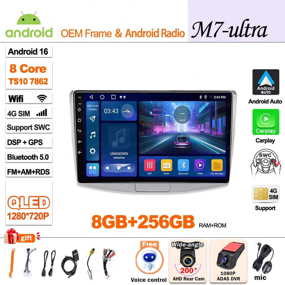 For Volkswagen VW Passat B6 B7 B8 CC 2007- 2021 Android 16 Car Radio Multimedia Video Player GPS Navigation Touch Screen RDS 5G