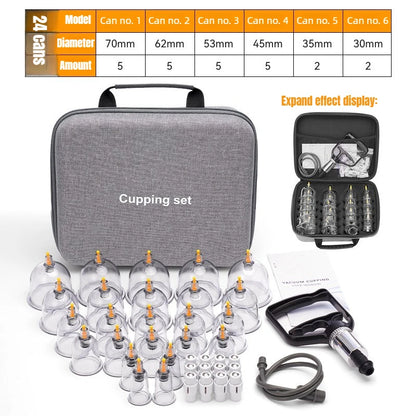 24Pcs Cupping Relax Set Multiple Sizes of Vacuum Cups with Hand Pump and Detailed Cupping Manual Massage Cupping Set for Massage
