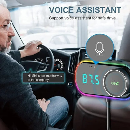 Player Auto Car Accessories 5.0 MP3 T78 TRD for Handsfree Bluetooth Car FM Transmitter USB QC3.0 Fast Charge Car Kit Wireless