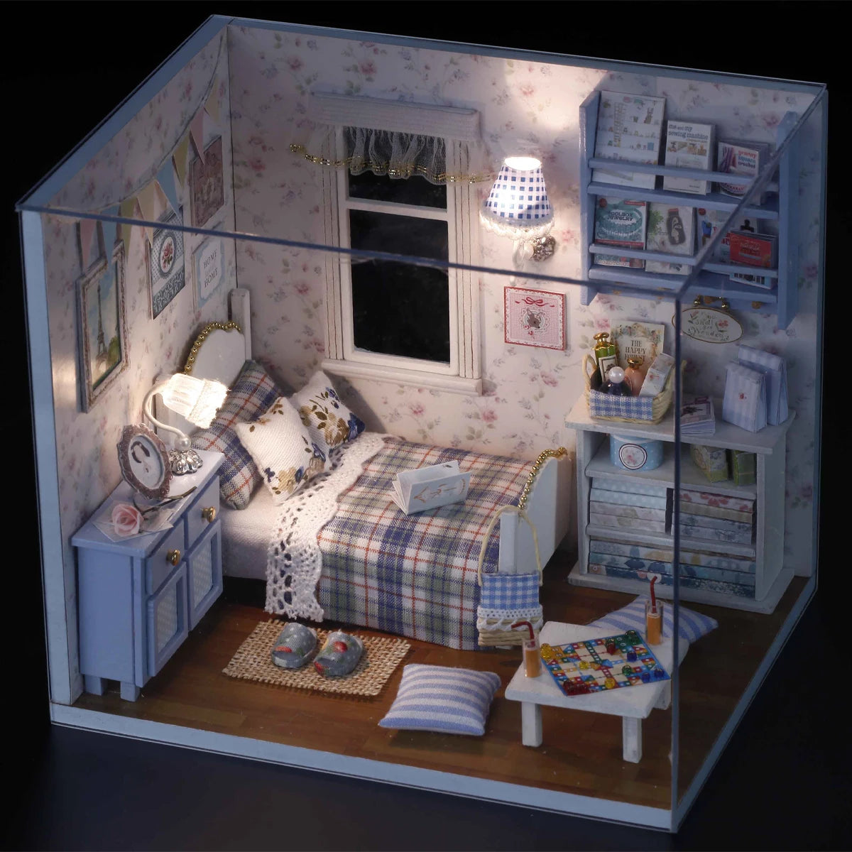 Miniature Bedroom Dollhouse Set 3D Puzzle Model DIY Handmade Toy Set, Room and Bedroom Decoration Girl Birthday Gift