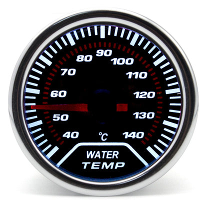 52mm Racing Gauge 12V LED Smoke Len -1~0~2 BAR Turbo Boost Water Temperature Oil Pressure Voltmeter Air Fuel Ratio Meter For 12V