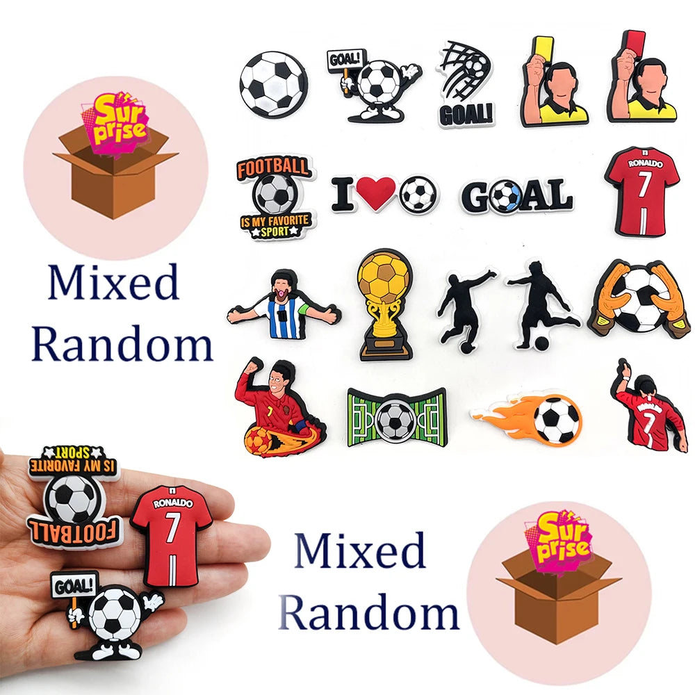 Football Star 1-18pcs/set of Cristiano Ronaldo Xmas Cartoon Shoes Charming Decorative Accessories Children's Favorite Gifts