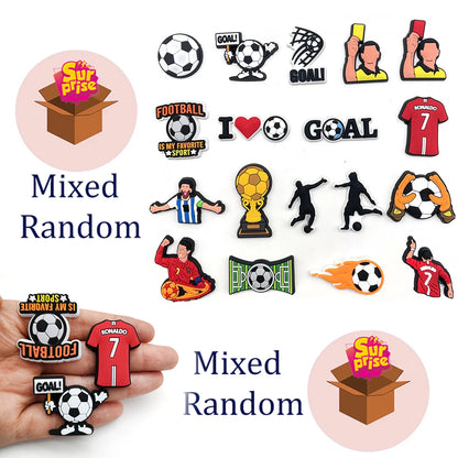 Football Star 1-18pcs/set of Cristiano Ronaldo Xmas Cartoon Shoes Charming Decorative Accessories Children's Favorite Gifts