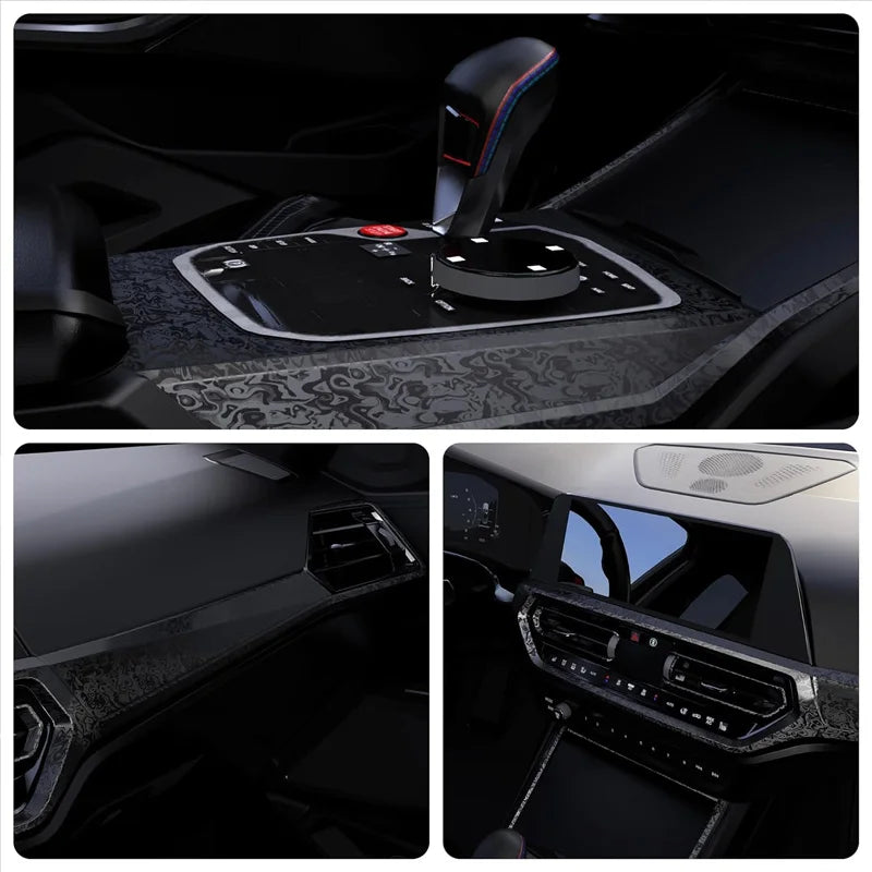 Premium PET Black Cosmic Ghost Textured Vinyl Wrap Film Self Adhesive Decal Car Wrapping