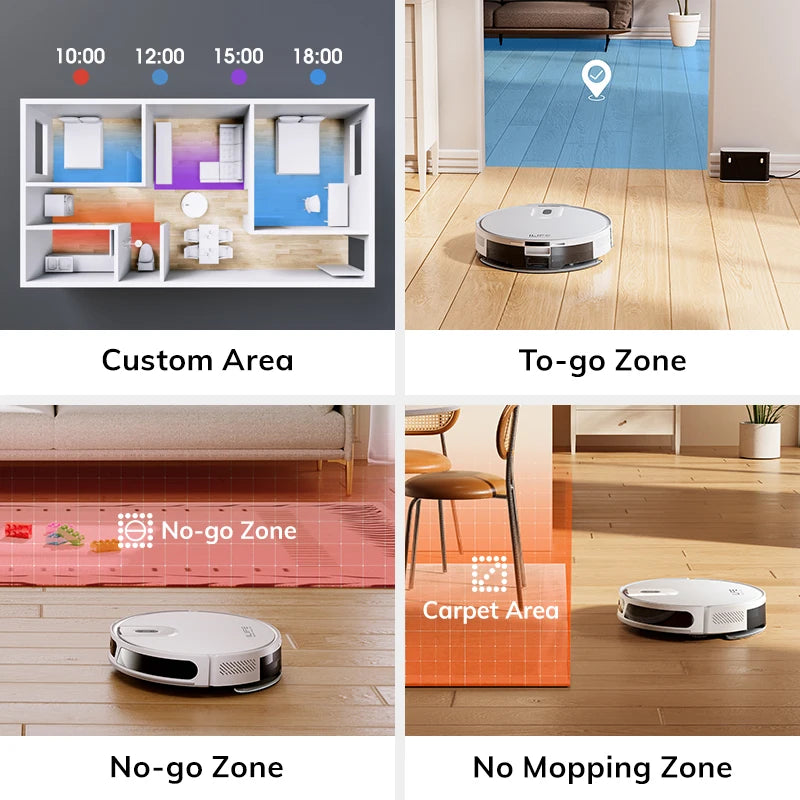 Ilife V20 Robot Vacuum Cleaner, 5000Pa Suction, Sof Lidar Smart Navigation, App Control, Customizable Cleaning, Self Charging