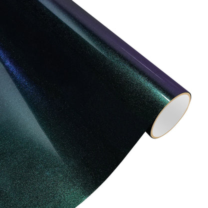 Car Wrap Vinyl Film Glossy PET Diamond Purple&Green PVC Car Engine Hood Decal Self Adhesive Motorcycle Auto Body Decoration Film