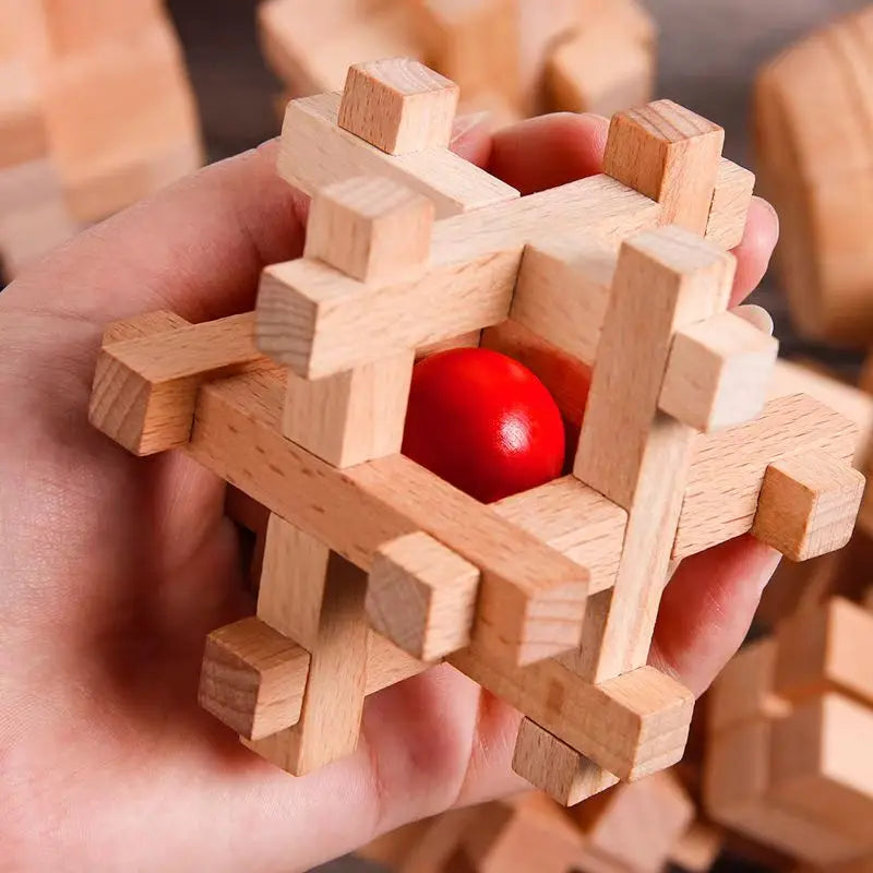 6PCS Set Wooden Brain Teaser Puzzle Cube Educational Toys for Kids And Adults Assembly & Disentanglement Puzzles IQ Challenge