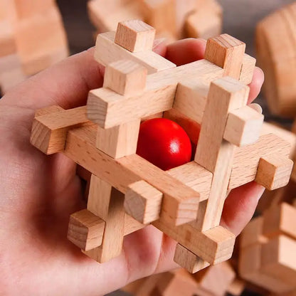 6PCS Set Wooden Brain Teaser Puzzle Cube Educational Toys for Kids And Adults Assembly & Disentanglement Puzzles IQ Challenge