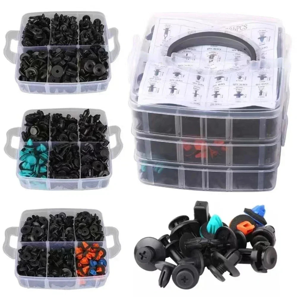 635PCS Plastic Fastener Kit Door Trim Panel Retainers Bumper Push Fasteners Fender Flare Grille Radiator Cover Retainer 45 Tools