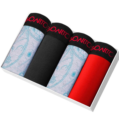 4Pcs Mens Underpants Sexy Boxers Underwear Man Cotton Men's Panties Brand Male Boxer Shorts