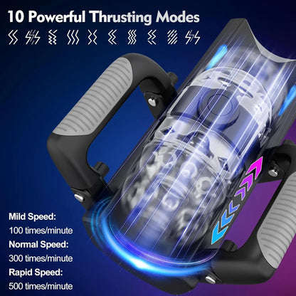 Fully Automatic Handle Masturbator 6-Segment Fixed-point Telescopic Male One-Key Burst Masturbation Cup Trainer Sex Toys for Men