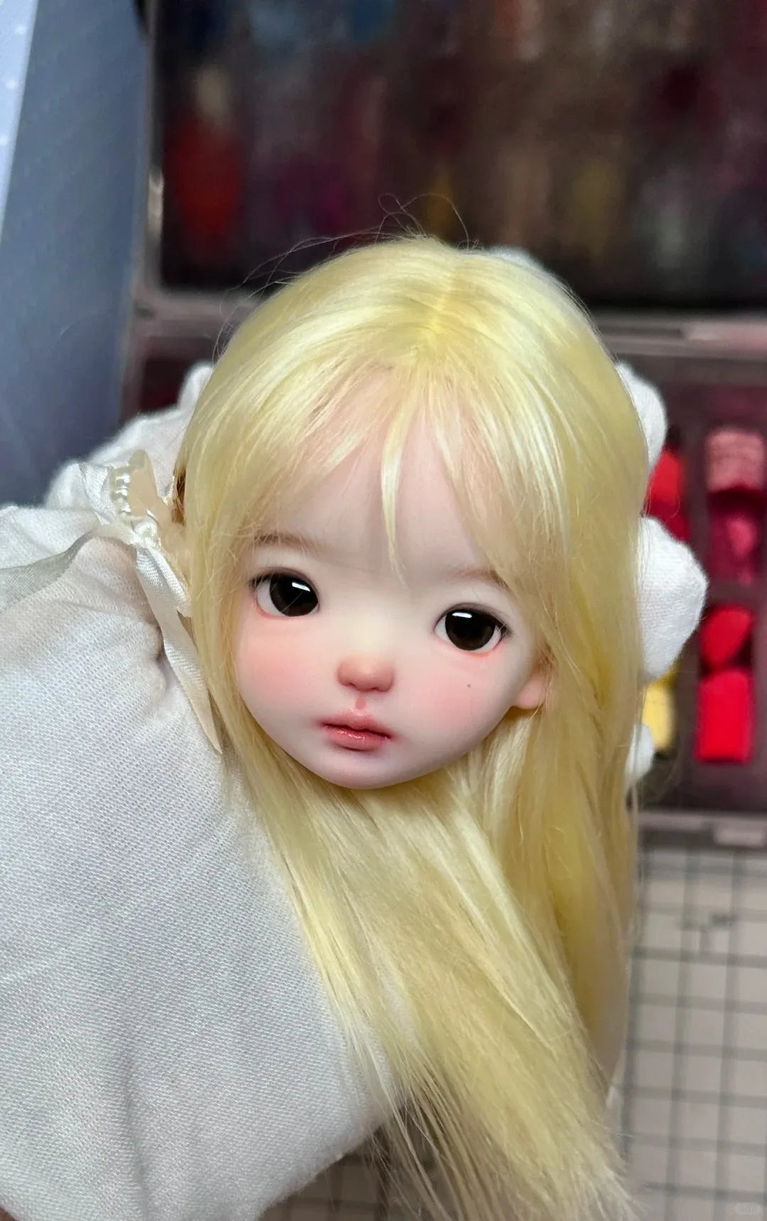 Amber 1/6 SD BJD Doll jale doudou Head Cute Beautiful Girl Resin Toy Gift Just the Head High  Just head makeup