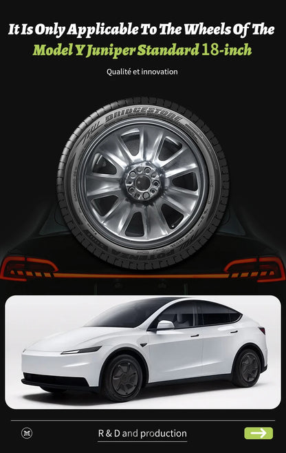 4PCS for Tesla Model Y 2026 Standard 18 Hub Caps, Full Rim Covers Replacement Wheel Cover Accessories for Standard Edition