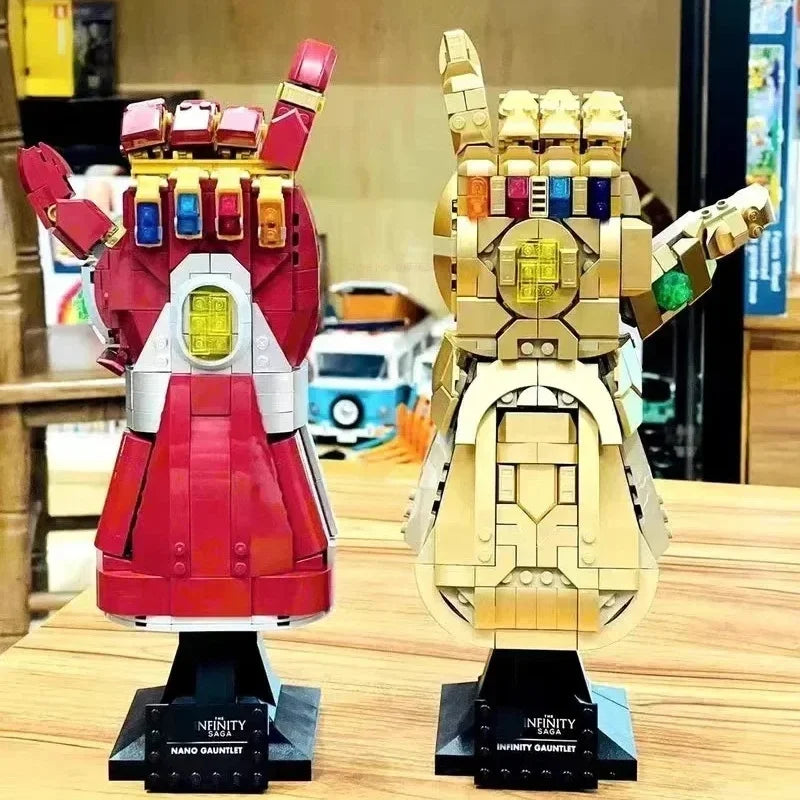 Marvel 32cm Iron Man Nano Gauntlet Building Blocks Toy - Thanos Infinity Gloves DIY Puzzle Model Toy for Collectors