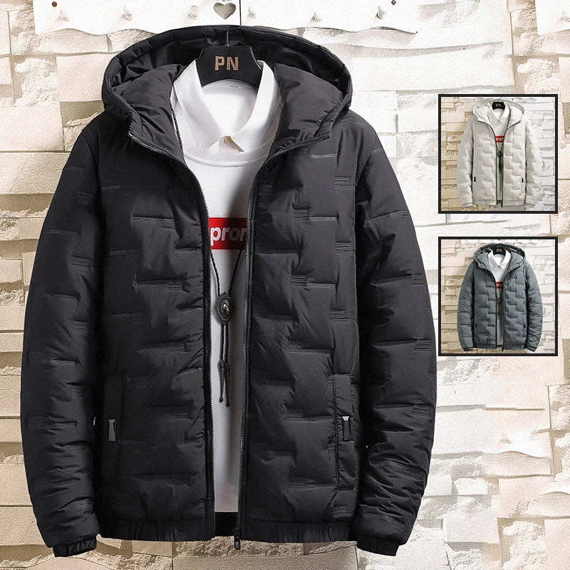 2025 New Winter New Cotton Jacket Men's Baseball Collar Mesh Pressed Lightweight Cotton Jacket Vintage Flight Casual Long Sleeve