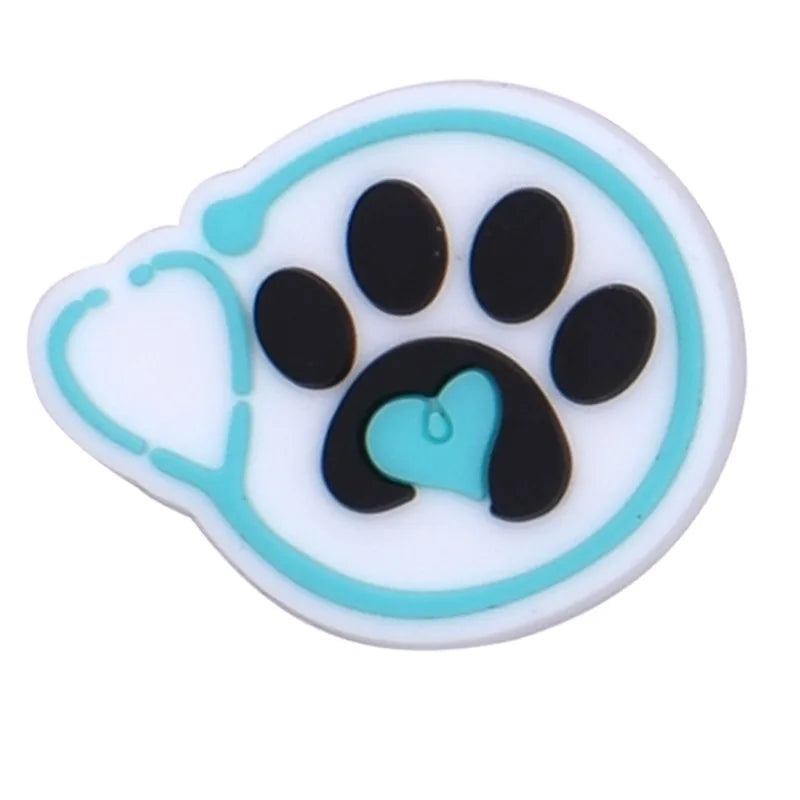 Pet hospital veterinarian Love dogs Shoes Charms DIY PVC Shoe bag Accessories Forenthusiasts Wristband Kids Party X-mas Gifts