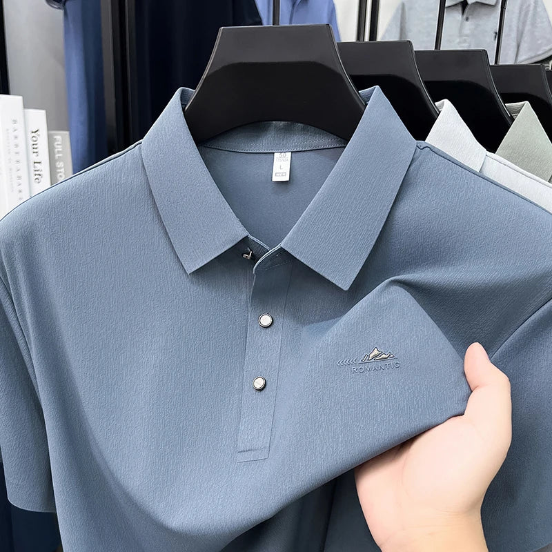 2026High-end Summer New Quick-dry Polo Shirt Men's Short-sleeved T-shirt Casual Business Collar Men's Top Shirt