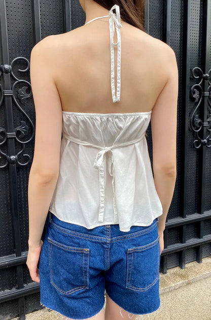 Brandy Melville Pure Cotton Three-Button Base Layer Vest Sweet Style V-Neck Sleeveless Tank Top for Women Spring Summer