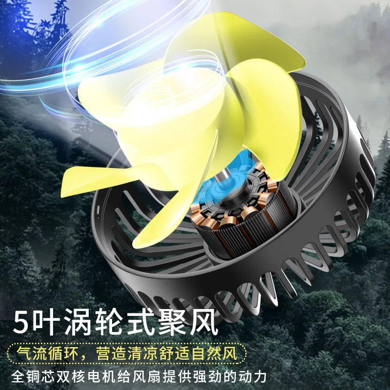New Clip-On Dual-Head Rear Car Fan, Multifunctional Backseat Vehicle Fan